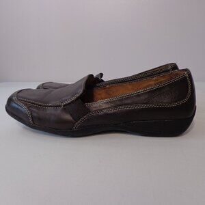 Natural Soul By Naturalizer Brown Leather Rubber Sole Slip On Loafers Women's 8W